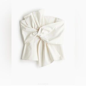 NWT NEW! HOLIDAY PARTY TOP FRONT BOW BANDEAU IVORY/WHITE H&M